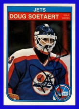 1982-83 OPC O-PEE-CHEE Hockey Signed Card #389 Doug Soetaert Winnipeg Jets
