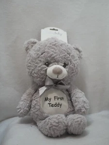 Peluche KellyBaby 14" My First Teddy Bear gris sonajero - Imagen 1 de 6