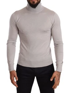 Dolce & Gabbana Gray Cashmere Turtleneck Pullover Men's Sweater Authentic - Picture 1 of 5