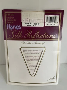 Hanes Silk Reflections Silky Sheer Gr. CD, kaum schwarz, verstärkte Zehenpartie Style 716 - Bild 1 von 3