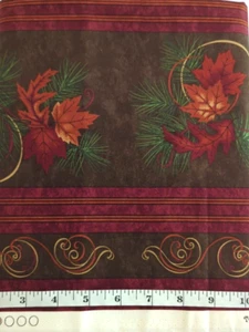 Turning Leaves #6570 Holly Taylor Moda Fabric Striped Border Autumn Color Cotton - Picture 1 of 4