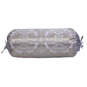 Brocade Jacquard Neck Roll Diwan Pillow Cases Home Sofa Art Car Bolster Cover - Picture 1 of 5