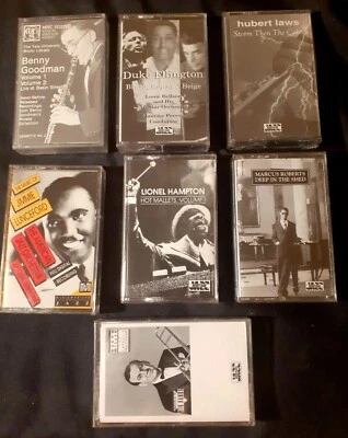 Lot 7 Sealed Jazz Cassettes Hubert Laws, Ellington, Hampton, Marcus Roberts, Ect - Image 1 of 2
