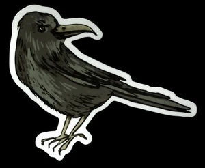HALLOWEEN STICKER โTHE HAUNTING RAVENโ 3 1/2 X 2 1/2โ ๐ฆโโฌ๐๐๐๐๐ฆโโฌ GLOSSY - Picture 1 of 1