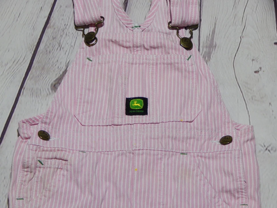 Mono John Deere Rosa y Blanco Rayas Ferrocarril Niñas Talla 5 Usado Regular Foto 1 de 4