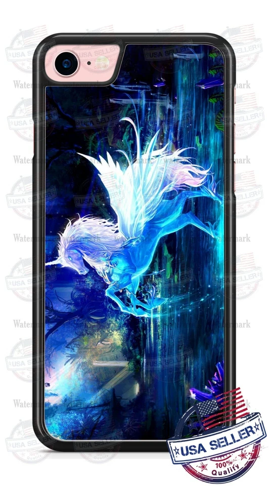 Funda protectora para teléfono arte animal fantasía unicornio para iPhone Samsung A50 A20 LG Google Foto 1 de 4