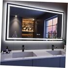 55X30 Inch Led Bathroom Mirror, Backlit And Front Light Anti-Fog 55"X30"
