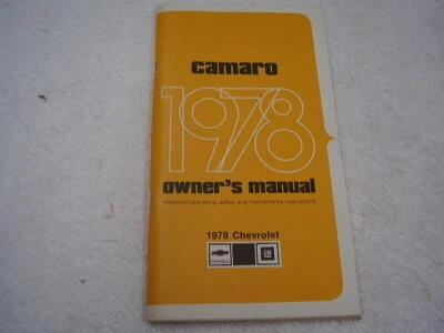 Chevrolet Camaro 1978 manual del propietario original Foto 1 de 4