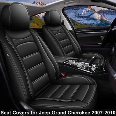 Car Seat Covers PU Leather Full Set Custom Fit for 2007-2010 Jeep Grand Cherokee Foto 1 de 4
