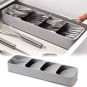 Compact Cutlery Storage Utensil Drawer Tray Insert Kitchen Tidy Holder Organiser - Picture 1 of 12