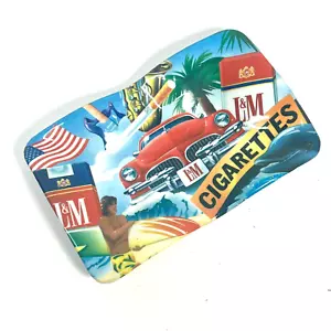 Vintage L&M Cigarettes Ashtray - Beach Surfing Car & American flag Collectible - Bild 1 von 4