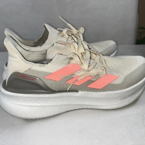 adidas UltraBoost 5X Running Shoes Wonder White Lucid Red JH9021 Women’s Sz 9.5 - Picture 1 of 8