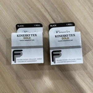 Kinesio Tex Gold FP: 2" x 16.4' Cinta Terapéutica Elástica Negro en Color Lote de 2 - Imagen 1 de 3