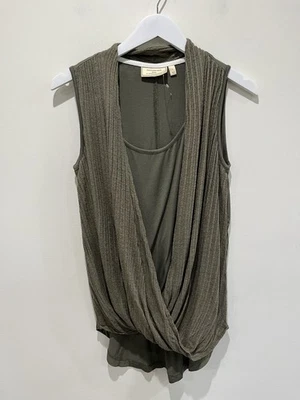 Anthropologie Moulinette Soeurs Top Blouse Wrap Sleeveless Green Sz S NWOT - Image 1 of 4