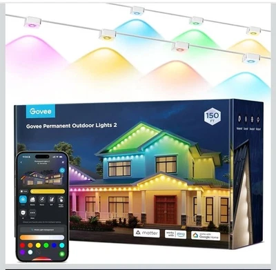 Govee永久户外灯2,150英尺RGBIC户外灯带108个LED灯 — 第 1/4 张图片