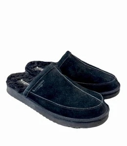 Koolaburra by UGG Men’s Slippers Bordon Black Suede Shearling Lined Sz 13 Comfy - Picture 1 of 9