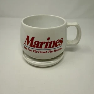 Vintage USMC Marine Corp Kaffeebecher mit Untersetzer - Hartplastik - Bild 1 von 5