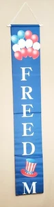 2pk Freedom -4th of July Porch Sign Patriotic Door Dec, Labor Day Hanging Banner - Picture 1 of 2