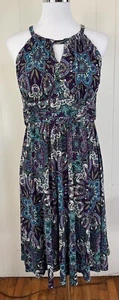 Neu ohne Etikett R&K Originals Damen-Midikleid ärmellos integrierter BH Bindegürtel lila Größe 8 - Bild 1 von 4