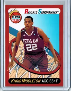 2012-13 FLEER RETRO ROOKIE SENSATIONS AUTO KHRIS MIDDLETON TAXES A&M - Bild 1 von 2