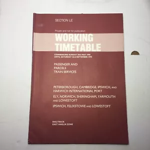 More details for 1995 railtrack eastern east anglia railway working timetable section le ipswich
