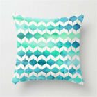 Geometric Cyan-blue Pillow Case Waist Throw Sofa Home Decor Bench Cushion Covers