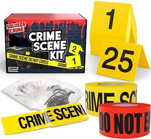 Crime Scene Do Not Cross & Danger Do Not Enter Tape 3 X 1000 & Evidence Markers - Picture 1 of 8
