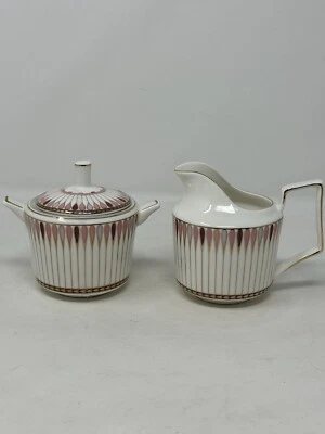 GRACE TEAWARE Crema y Azúcar Cuenco Porcelana Rosa Blanco Oro Lágrima NUEVO café Foto 1 de 4