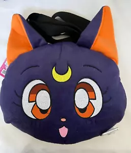 Sailor Moon- Luna Cat Purple Soft Plush Bag ~ Doubles as Hand Warmer Muff - NEW - Picture 1 of 4