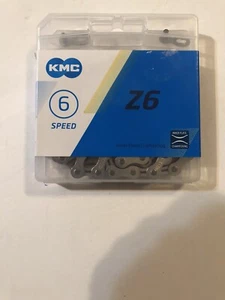 KMC Z6 6/7-Speed MTB Road Bike Chain 116L 3/32" fits 7-Speed Shimano SRAM Silver - Picture 1 of 2