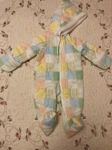 Vintage 80er Jahre leichte gesteppte Baby Wimpelkette Größe 0-6 Monate - Bild 1 von 3
