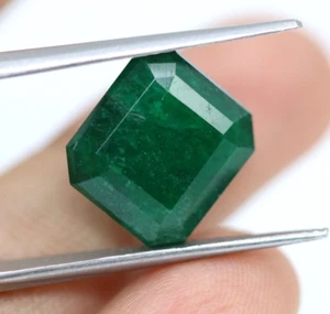 7.37 Ct Natural Green Emerald Loose Octagon Cut Untreated Origin Zambia Gemstone - Picture 1 of 11