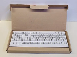 NEW Open Box SolidTek ACK-260A FR(EURO) White AZERTY PS/2 Keyboard + USB Adapter - Picture 1 of 11