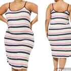 Torrid Super Soft Rib Cami Lounge Gown Striped Adjustable Strap Tank Dress  4/4X