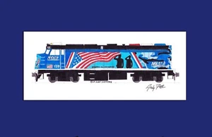 Locomotora de veteranos Metra F40PH #120 11"x17" impresión mate firmada por Andy Fletcher - Imagen 1 de 1