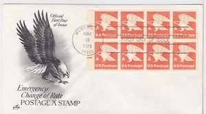 TurtlesTradingPost- "A" Stamp- Rate Change 1978 #1735A Booklet Pane FDC Artcraft - Picture 1 of 1