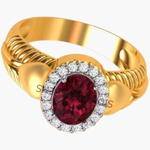7.25 Ratti 6.00 Carat Natural Ruby Stone Manik Ring Adjustable Panchdhatu Ring - Picture 1 of 5