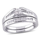 Amour 14K White Gold Princess Cut Quad 1/2CT TW Diamond Bridal Ring Set