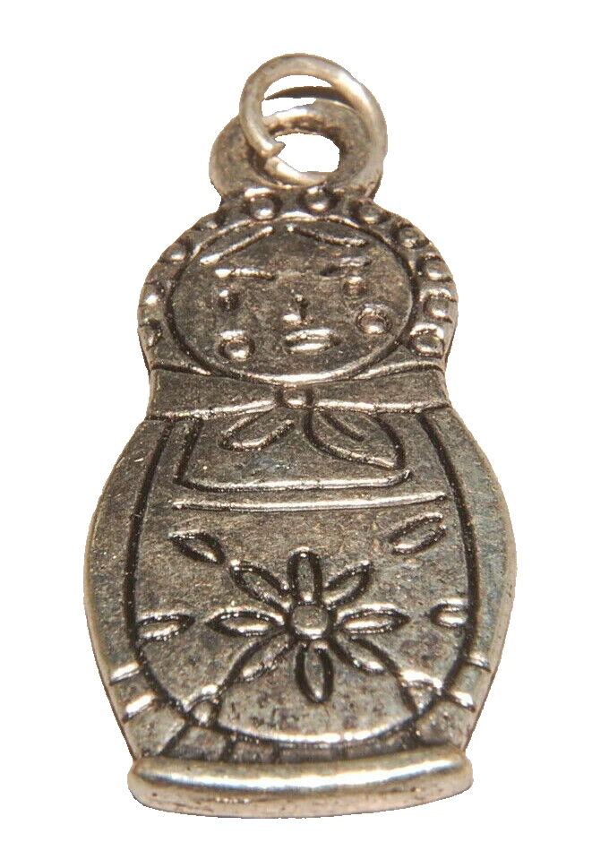 Russian Nesting Dolls #1 Charm  Tibetan Silver   J1358 - Image 1 of 4