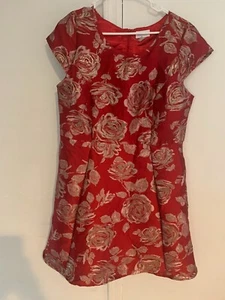 Vestido estampado manga corta The Children's Place para niñas rosas rojas/doradas talla 16 nuevo con etiquetas - Imagen 1 de 3