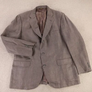 Corbin Jacket XL Gray Beige Check 100% Wool Hopsack Blazer Sport Coat USA 46R - Picture 1 of 16