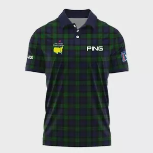 Masters Tournament Ping Golf Polo Shirt Sports Green Purple Watch Tartan Plaid - Picture 1 of 3