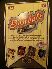 1991 Upper Deck Baseball Low and High Series Box Unsealed 36 Packs All Sealed