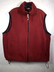 Woolrich Fleece Vest Men XL Dark Terracotta Full Zip Mock Sleeveless - Picture 1 of 10