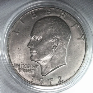 1972-P Eisenhower IKE $ T1 CH AU Details LUS Silver-Grey Toning - Bild 1 von 4