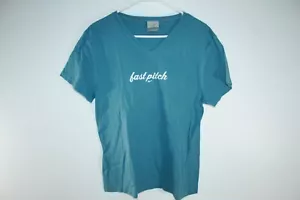 Vintage Nike Women's Blue Fast Pitch Softball V-Neck T-Shirt Size XL - Picture 1 of 6