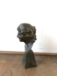 Antico busto Dea Bendata scultura Bronzo 12 Cm - Imagen 1 de 8