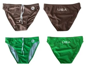 Bullseye Gear USA men's swimwear brief, Brown & Green, sizes S, M, L & XL - Picture 1 of 7