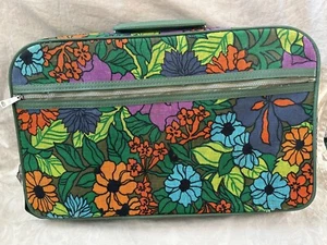 Galaxy Trav-ler Traveler Flower Power Suitcase Luggage 15 1/2 x 3 1/2 x 9 1/2 - Picture 1 of 10