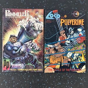 PUMMELER #1 & Loco vs Pulverine (1992) Parody Spoof Punisher / Wolverine Lobo NM
